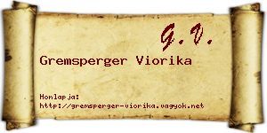 Gremsperger Viorika névjegykártya